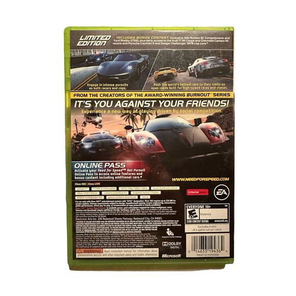 Need for Speed Hot Pursuit Xbox 360 Limited Edition Video Game Xbox360 Complete! - Picture 2 of 5